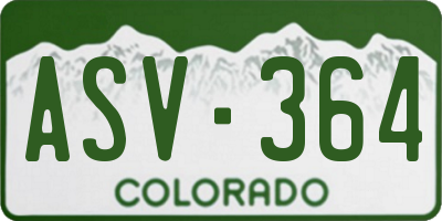 CO license plate ASV364