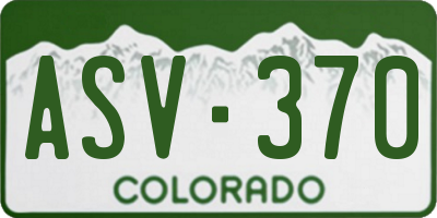 CO license plate ASV370