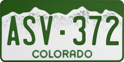 CO license plate ASV372