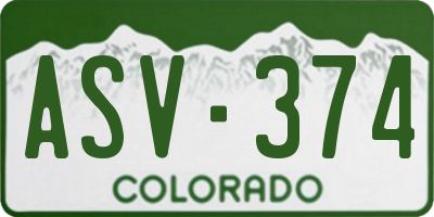CO license plate ASV374