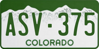 CO license plate ASV375