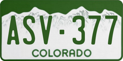 CO license plate ASV377