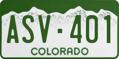 CO license plate ASV401