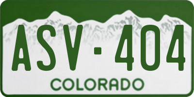 CO license plate ASV404