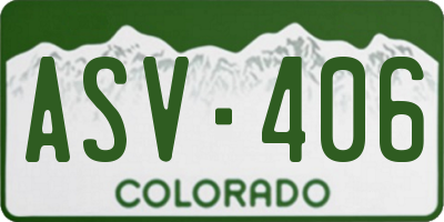 CO license plate ASV406