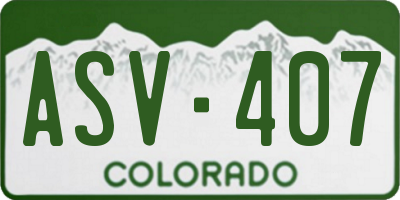 CO license plate ASV407