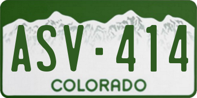 CO license plate ASV414