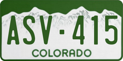 CO license plate ASV415