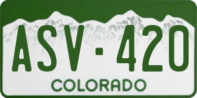 CO license plate ASV420