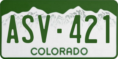 CO license plate ASV421