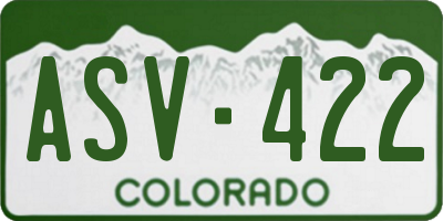 CO license plate ASV422