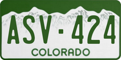 CO license plate ASV424