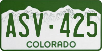 CO license plate ASV425