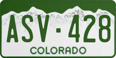 CO license plate ASV428