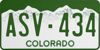 CO license plate ASV434