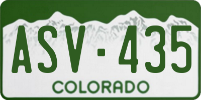 CO license plate ASV435