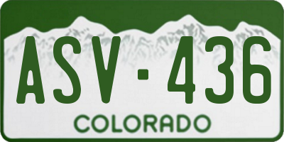 CO license plate ASV436