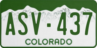 CO license plate ASV437