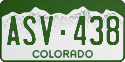 CO license plate ASV438