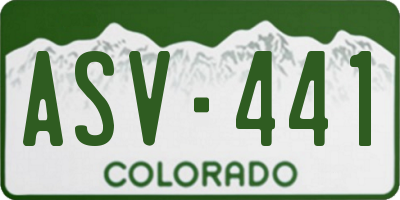 CO license plate ASV441