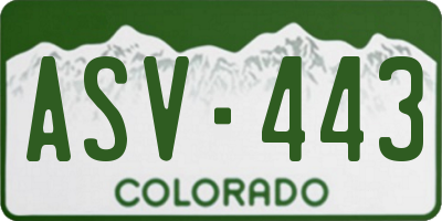 CO license plate ASV443