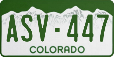 CO license plate ASV447