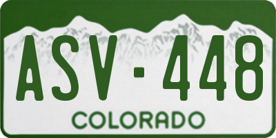 CO license plate ASV448