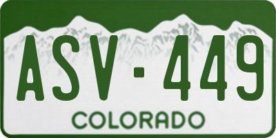 CO license plate ASV449