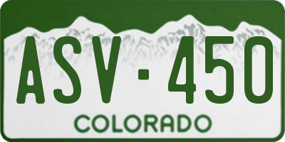 CO license plate ASV450