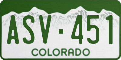 CO license plate ASV451