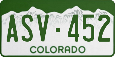 CO license plate ASV452
