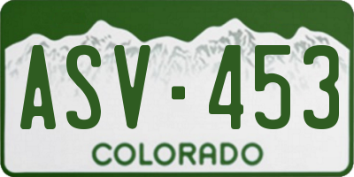 CO license plate ASV453