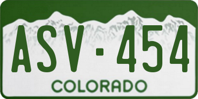 CO license plate ASV454