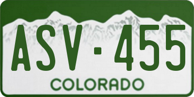 CO license plate ASV455