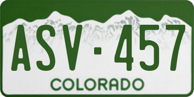 CO license plate ASV457