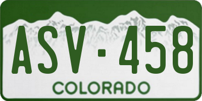 CO license plate ASV458