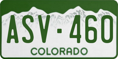 CO license plate ASV460
