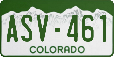 CO license plate ASV461