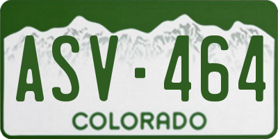 CO license plate ASV464