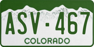 CO license plate ASV467