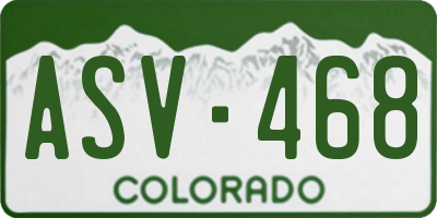 CO license plate ASV468
