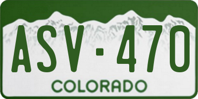 CO license plate ASV470