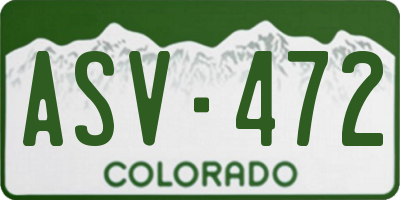 CO license plate ASV472