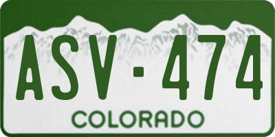CO license plate ASV474