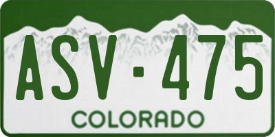 CO license plate ASV475