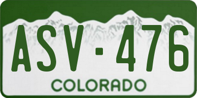 CO license plate ASV476