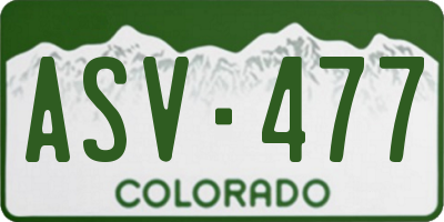 CO license plate ASV477