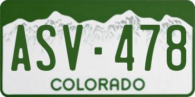 CO license plate ASV478