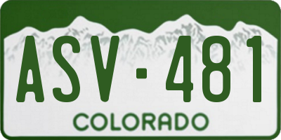 CO license plate ASV481