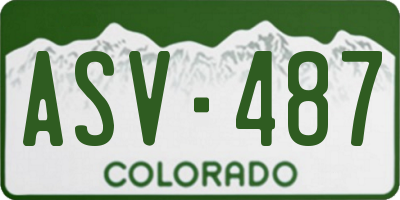 CO license plate ASV487